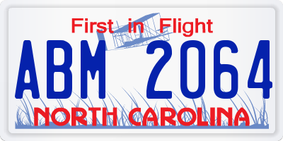 NC license plate ABM2064