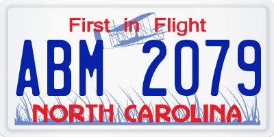 NC license plate ABM2079