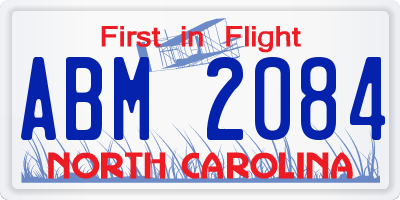 NC license plate ABM2084