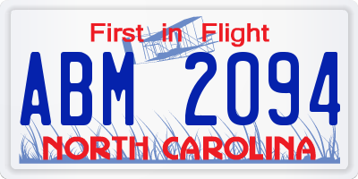 NC license plate ABM2094
