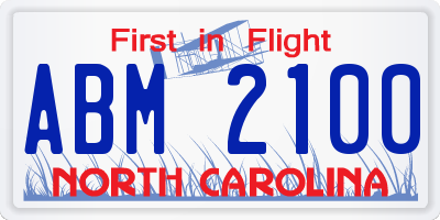 NC license plate ABM2100