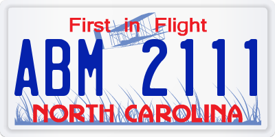 NC license plate ABM2111