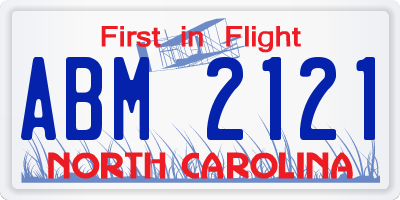 NC license plate ABM2121