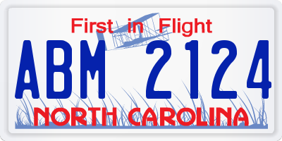 NC license plate ABM2124