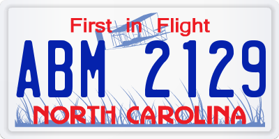 NC license plate ABM2129