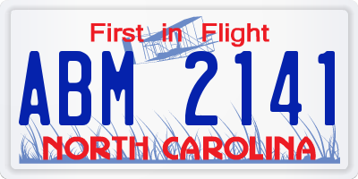 NC license plate ABM2141