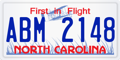 NC license plate ABM2148
