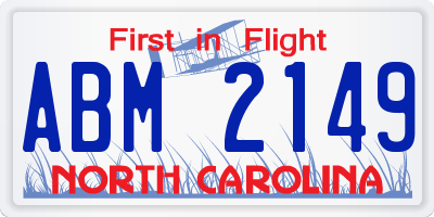 NC license plate ABM2149
