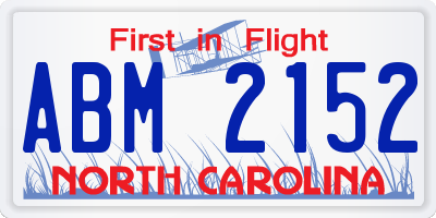NC license plate ABM2152
