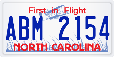 NC license plate ABM2154