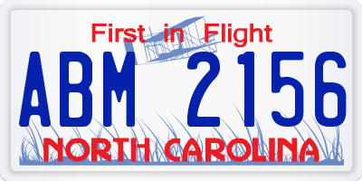 NC license plate ABM2156