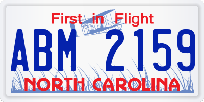 NC license plate ABM2159