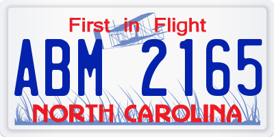 NC license plate ABM2165