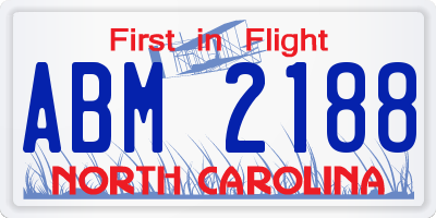 NC license plate ABM2188