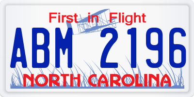 NC license plate ABM2196