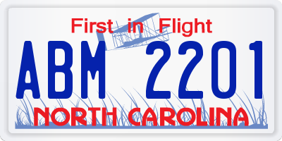NC license plate ABM2201
