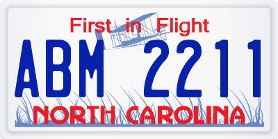 NC license plate ABM2211