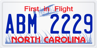 NC license plate ABM2229