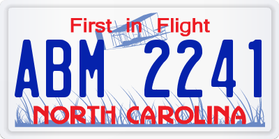 NC license plate ABM2241