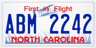 NC license plate ABM2242