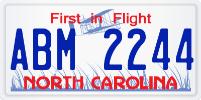 NC license plate ABM2244