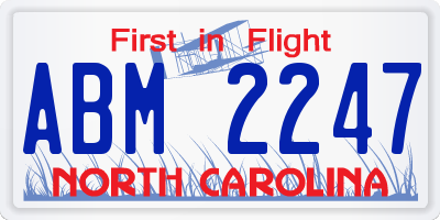 NC license plate ABM2247