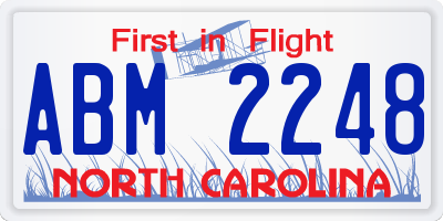 NC license plate ABM2248
