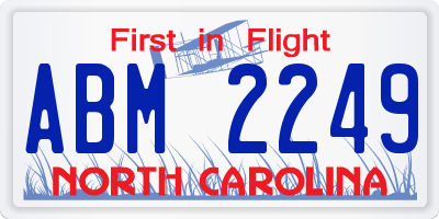 NC license plate ABM2249
