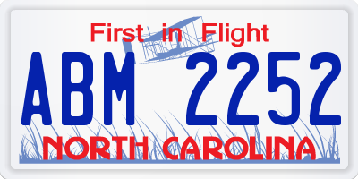 NC license plate ABM2252
