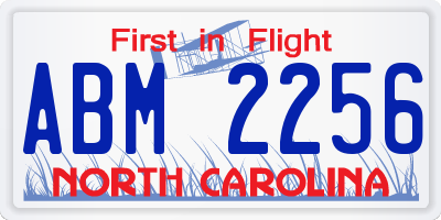 NC license plate ABM2256