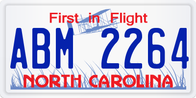 NC license plate ABM2264