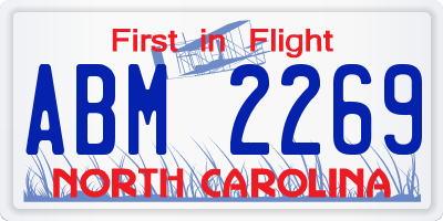 NC license plate ABM2269