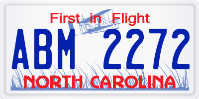 NC license plate ABM2272