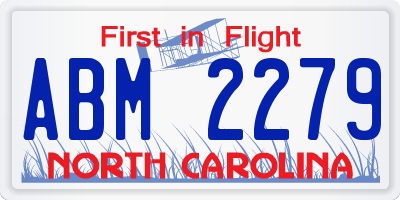 NC license plate ABM2279