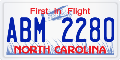 NC license plate ABM2280