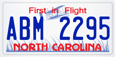 NC license plate ABM2295
