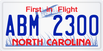 NC license plate ABM2300