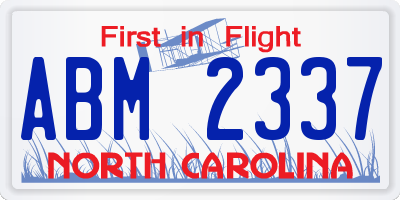 NC license plate ABM2337