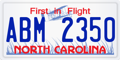 NC license plate ABM2350