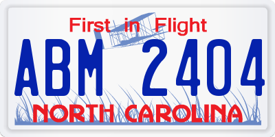 NC license plate ABM2404