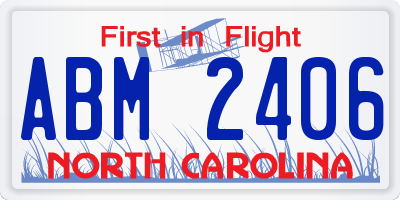 NC license plate ABM2406