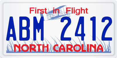 NC license plate ABM2412