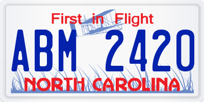 NC license plate ABM2420