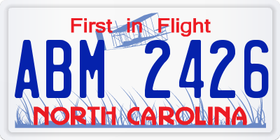 NC license plate ABM2426