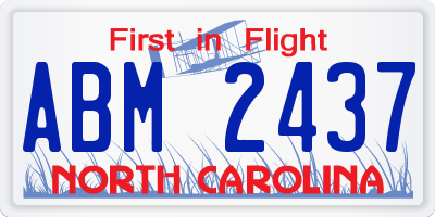 NC license plate ABM2437
