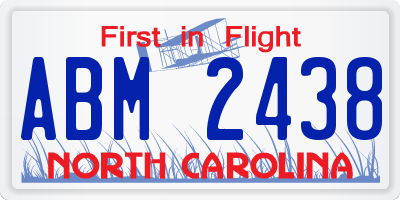 NC license plate ABM2438