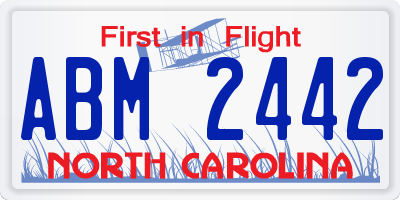 NC license plate ABM2442