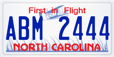 NC license plate ABM2444