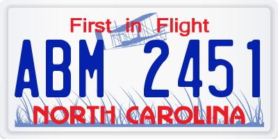 NC license plate ABM2451