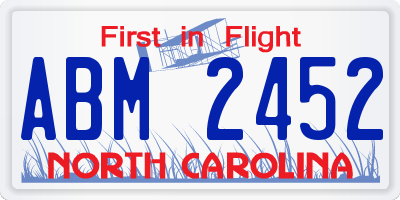 NC license plate ABM2452